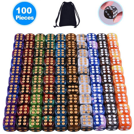100 dados de colores para juegos