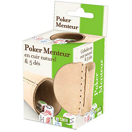 Vaso de poker mezclador en piel natural.